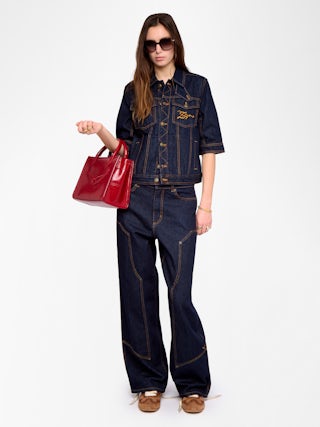 Blouson Kyo Denim - Blouson en denim manches courtes, fermetures boutonnées, pate amovible et multi poches.