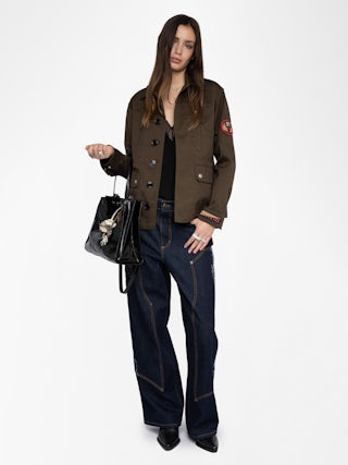 Blouson Kid - Blouson militaire à fermeture boutonnée et poches fonctionnelles.