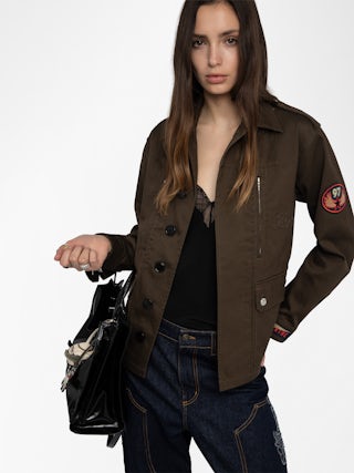 Blouson Kid - Blouson militaire à fermeture boutonnée et poches fonctionnelles.