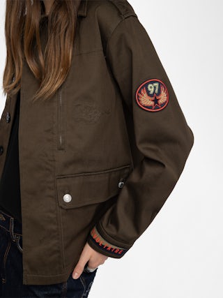 Blouson Kid - Blouson militaire à fermeture boutonnée et poches fonctionnelles.