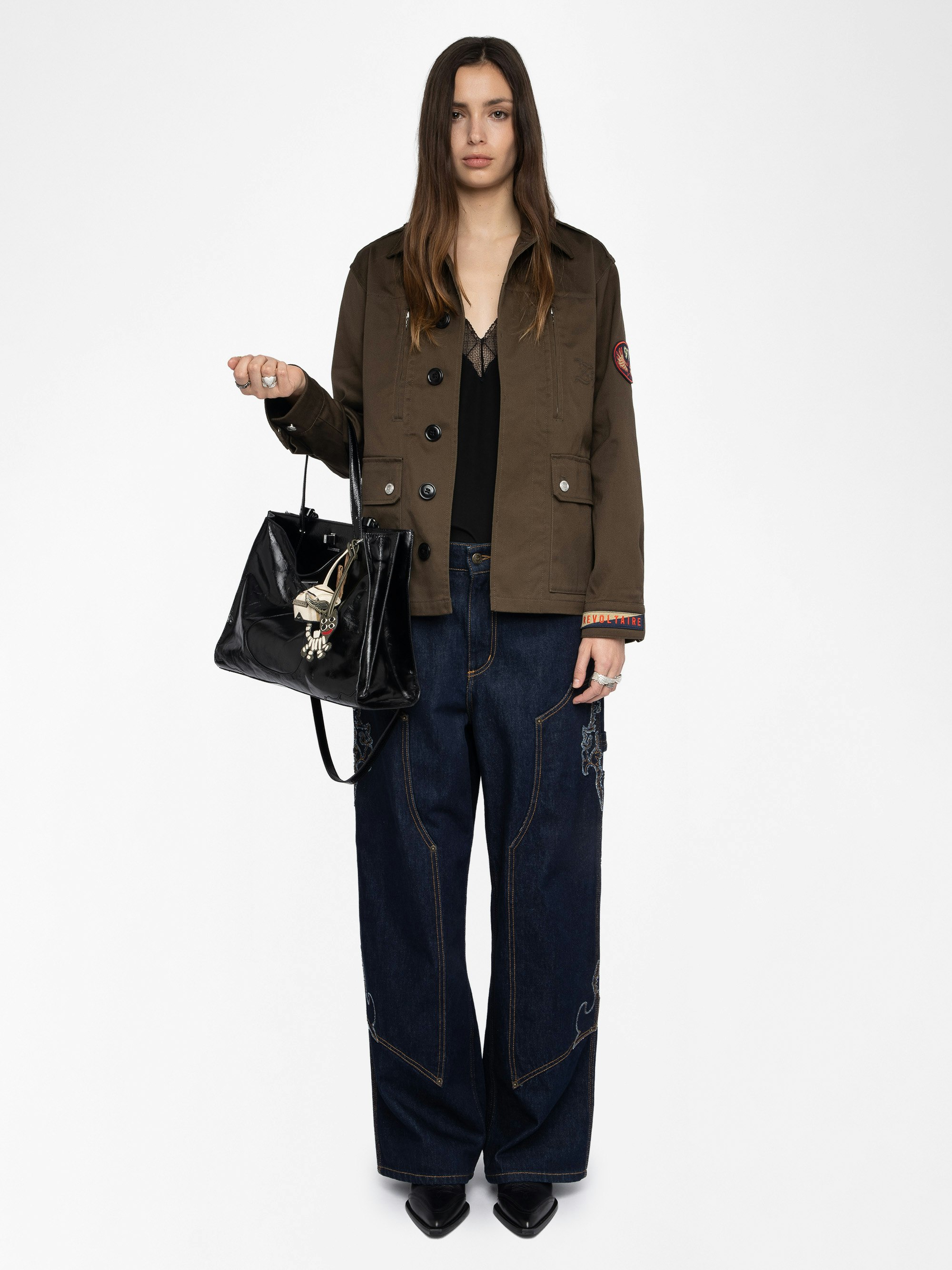 Kid Jacket - Military jacket with button closure and functional pockets.