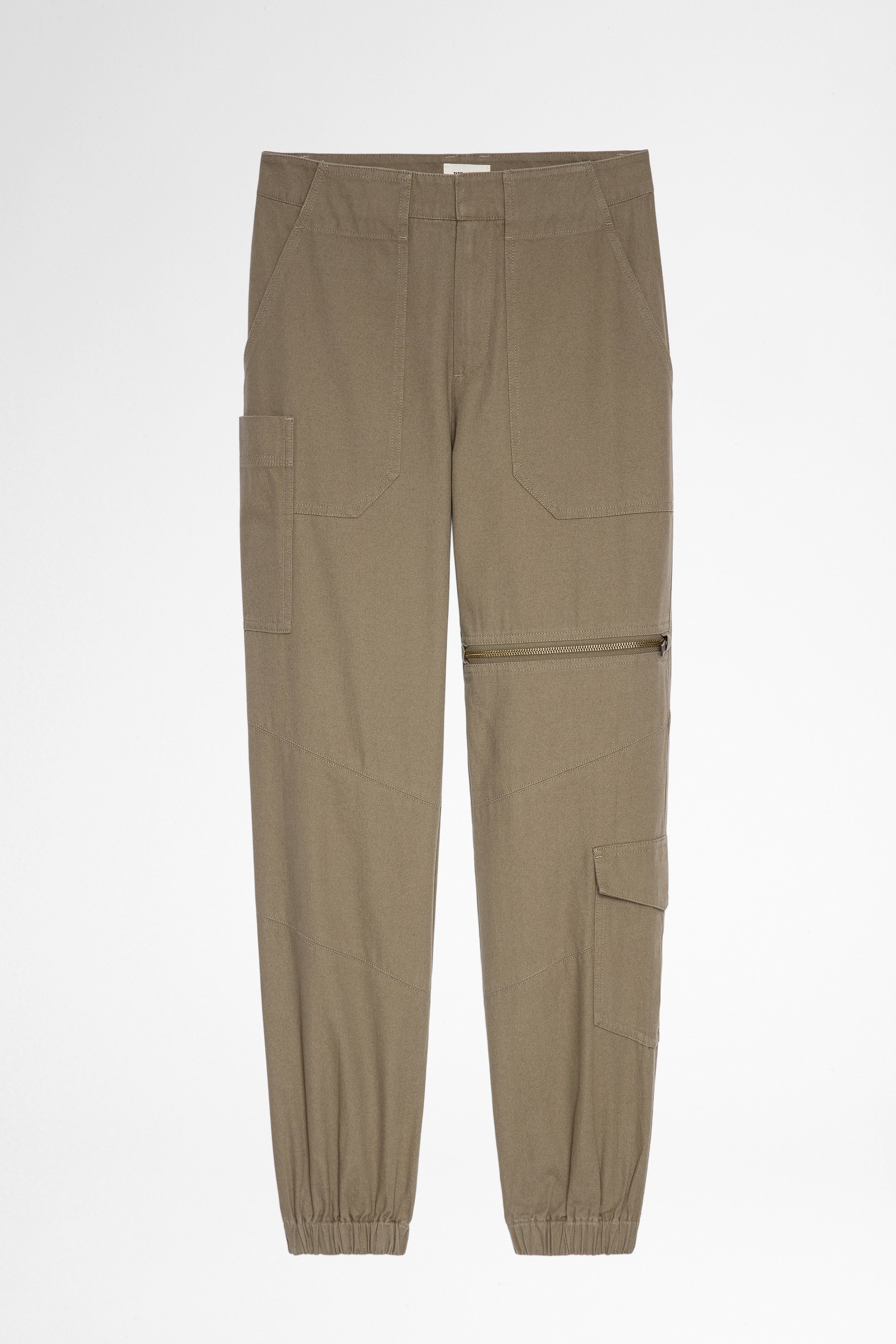Pantalón Poder Pantalón militar caqui de mujer. Confeccionado con fibras procedentes de la agricultura ecológica.