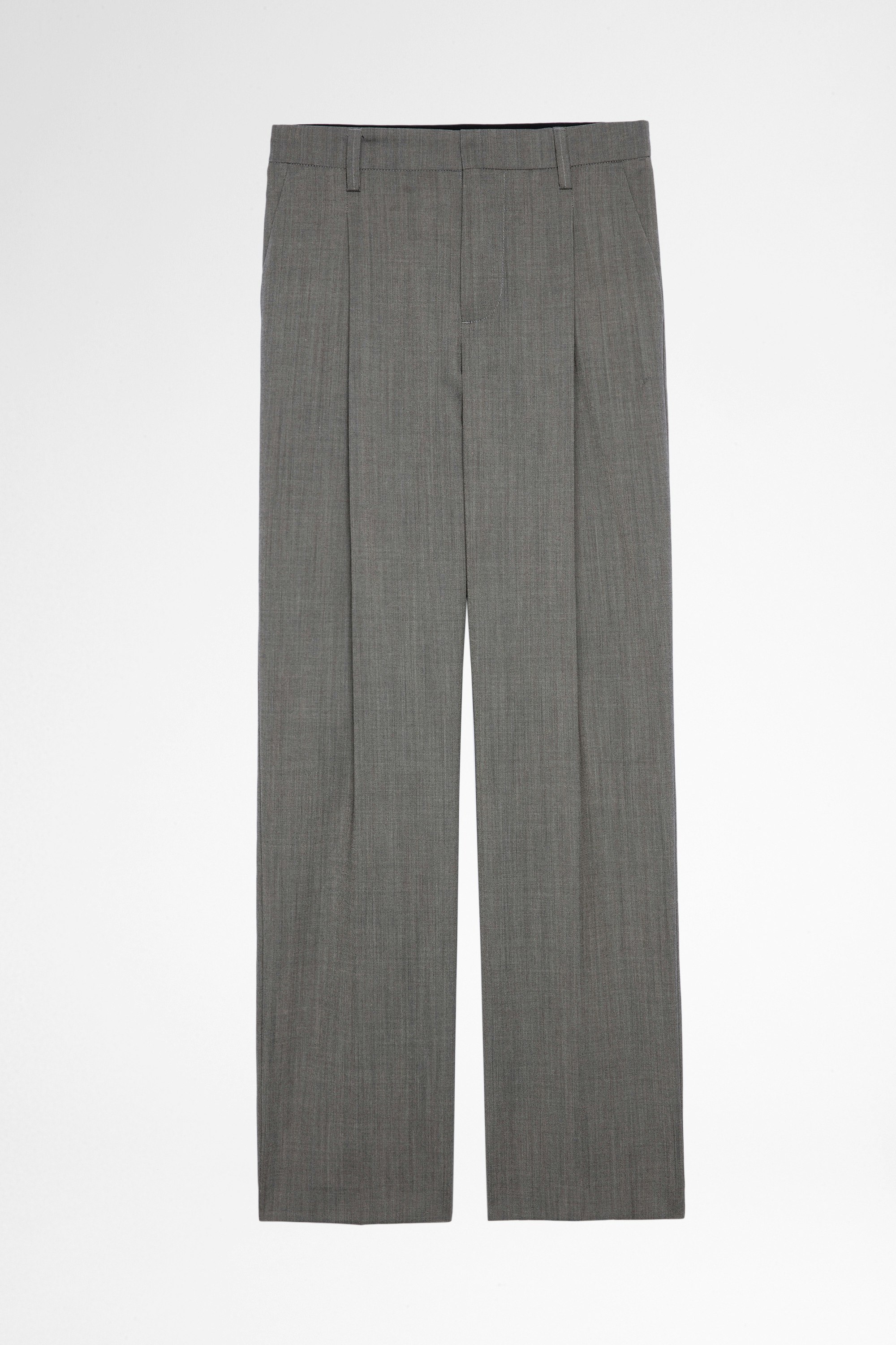Pantalón Gitane Pantalón de traje de mujer de lana gris. Confeccionado con fibras procedentes de la agricultura ecológica.