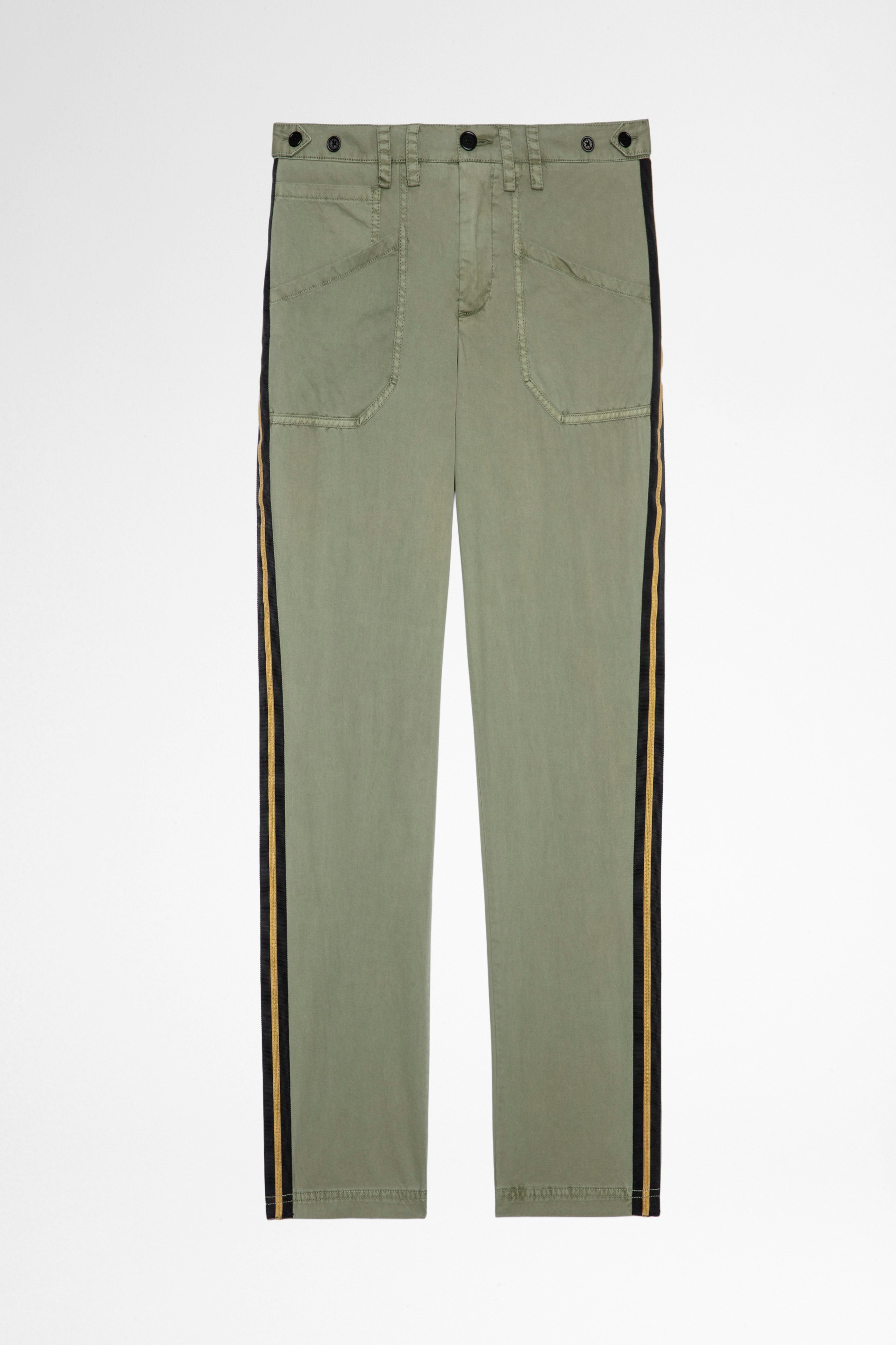 Pamela パンツ Women's cotton military trousers in khaki
