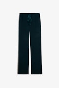 Pomy Trousers - Green crepe trousers with glitter side bands