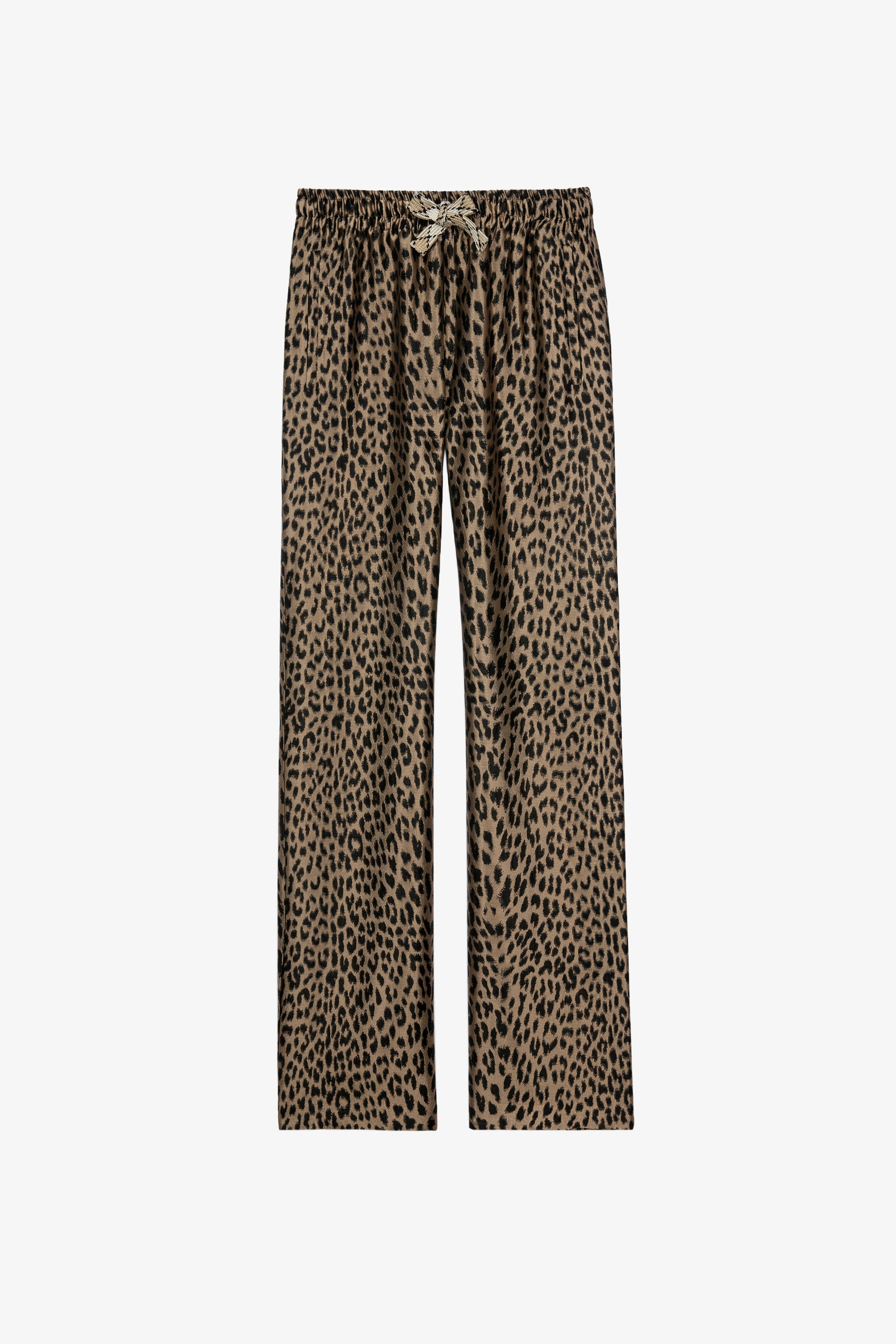Pomy Jac Leo Trousers Women's Naturel trousers in leopard-print jacquard