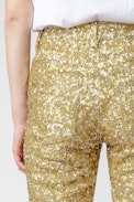 Pistol Trousers - Women's gold sequinned tailored trousers