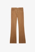 Pistol Velvet Trousers - Women's ochre velvet flared trousers
