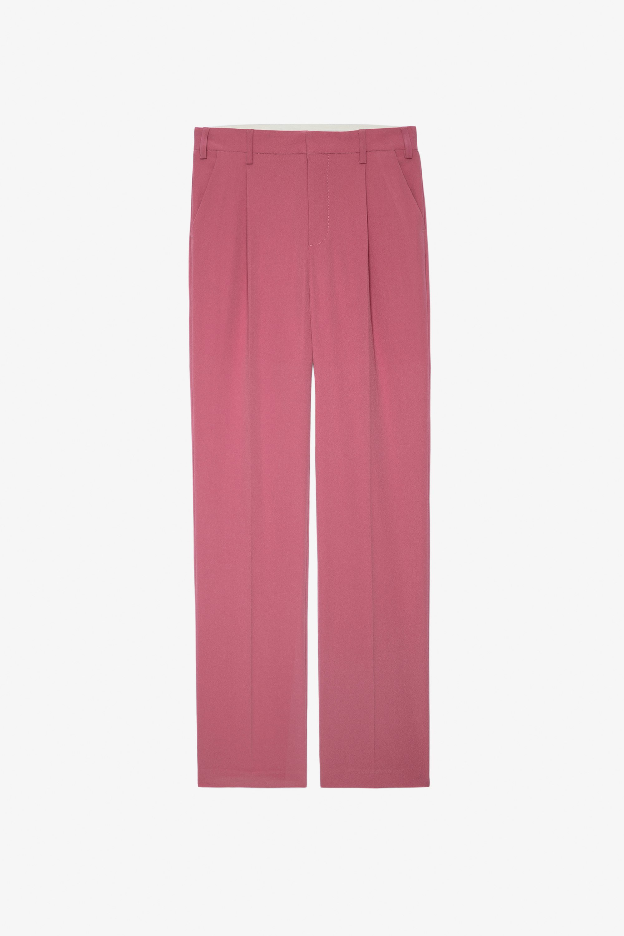 Pantalon Profil Pantalon large en crêpe rose Femme