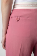 Profil Trousers - Women's wide-leg pink crepe trousers