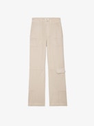 Pantaloni Pepper - Pantaloni in twill di cotone beige con dettagli a contrasto.