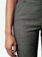 Prevu Pants - Anthracite suit pants with check print, pockets, pleats and slightly flared hem.