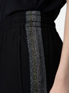 Pomy Pants - Women's black pants with glittery side bands