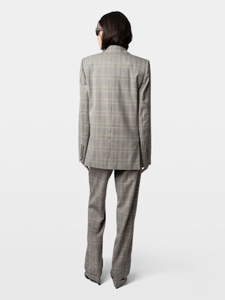 Pantaloni Pura - Pantaloni sartoriali in lana a quadri con tasche.