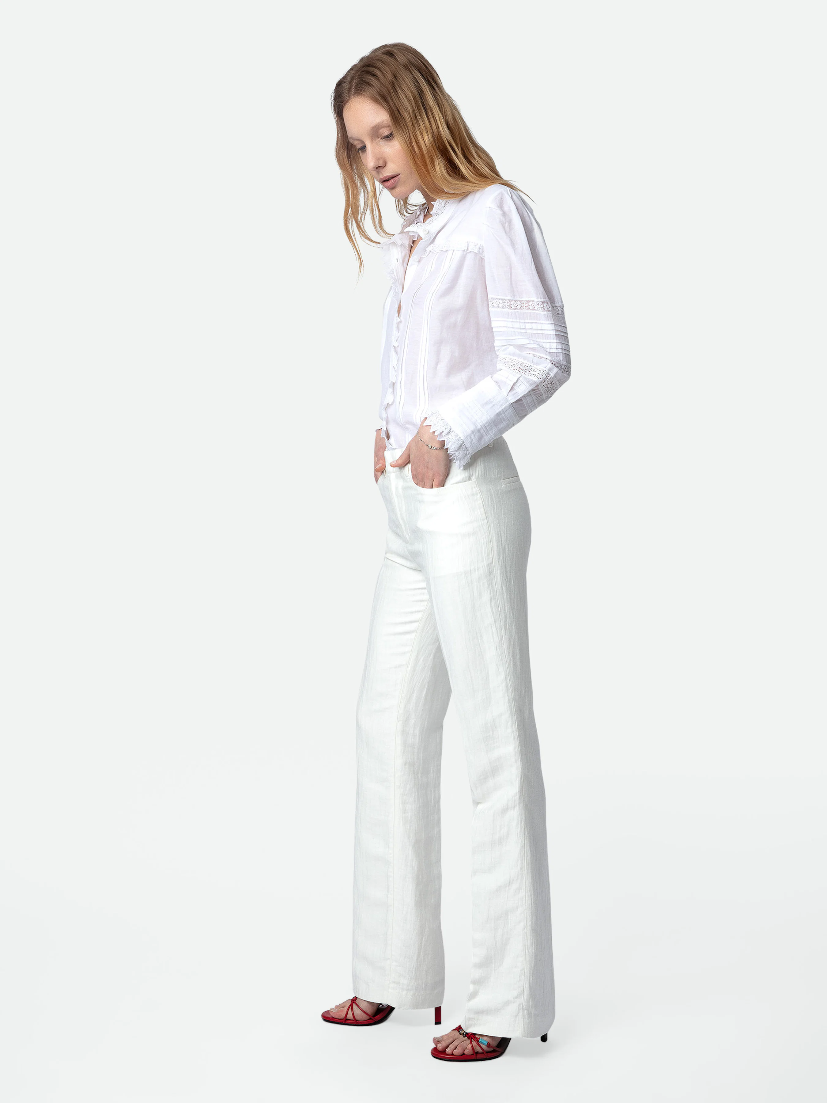 Gorgeous Zadig & Voltaire Wide leg trousers UK8 Multicolored pattern LB006