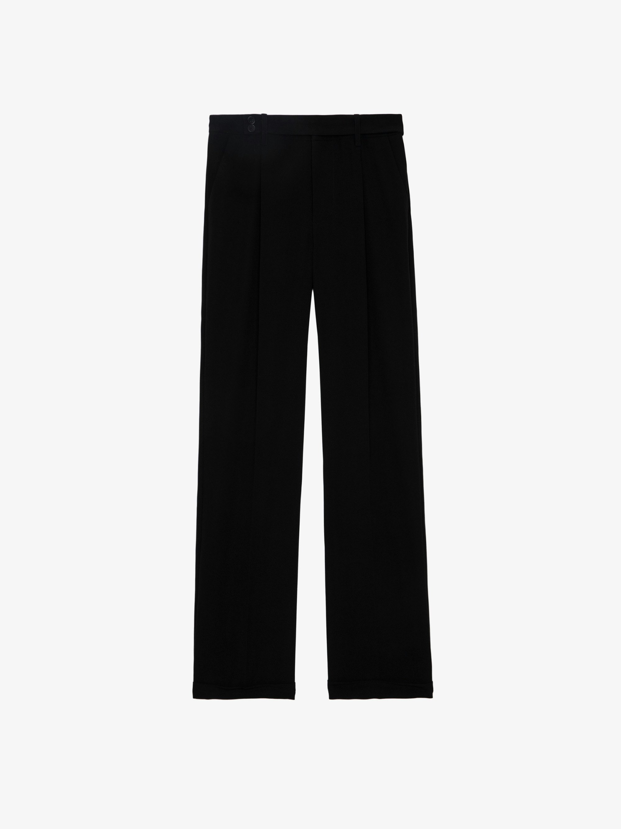 Pantalon crepe noir femme on sale