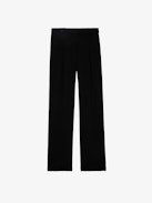 Pura Trousers - Black crêpe tailored trousers with pockets and hems.