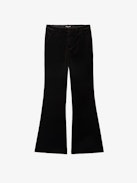 Prevy Velvet Pants - Tailored pants in smooth velvet, low-waisted, flared and multi-pocketed.