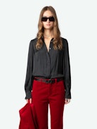 Prevy Velvet Pants - Flared red velvet pants with a mid-rise waist and pockets.