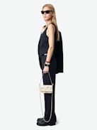 Pantalone Pistol 100% Lana Vergine - Pantalone sartoriale svasato in lana grain de poudre con tasche.