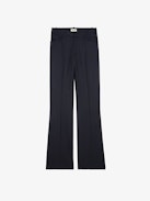 Pantalone Pistol 100% Lana Vergine - Pantalone sartoriale svasato in lana grain de poudre con tasche.