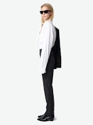 Panny Pants - Straight-leg tailored pants with pockets and rhinestones.
