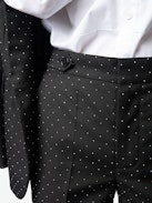 Panny Pants - Straight-leg tailored pants with pockets and rhinestones.