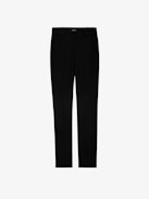 Panny Pants - Straight-leg tailored pants with rhinestone stripes and pockets.