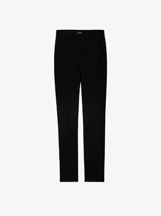 Panny Trousers - Straight-leg tailored trousers with rhinestone stripes and pockets.