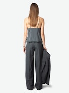 Puros Pants - Straight-cut women's raw edge pants tailored in cool wool with raw-edge finishes and pockets.