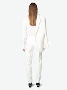 Panny Pants - Straight-leg tailored pants with pockets and rhinestones.