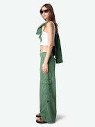 Pantalone Parky - Pantaloni militari in cotone lavato con tasche multiple.