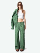 Pantalone Parky - Pantaloni militari in cotone lavato con tasche multiple.