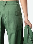 Pantalone Parky - Pantaloni militari in cotone lavato con tasche multiple.