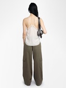 Pantalon Pinto - Pantalon large en coton canvas, esprit cargo avec découpes, multi poches.