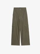 Pantalon Pinto - Pantalon large en coton canvas, esprit cargo avec découpes, multi poches.