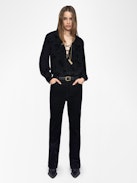 Evy Pants - Wide-leg corduroy pants.
