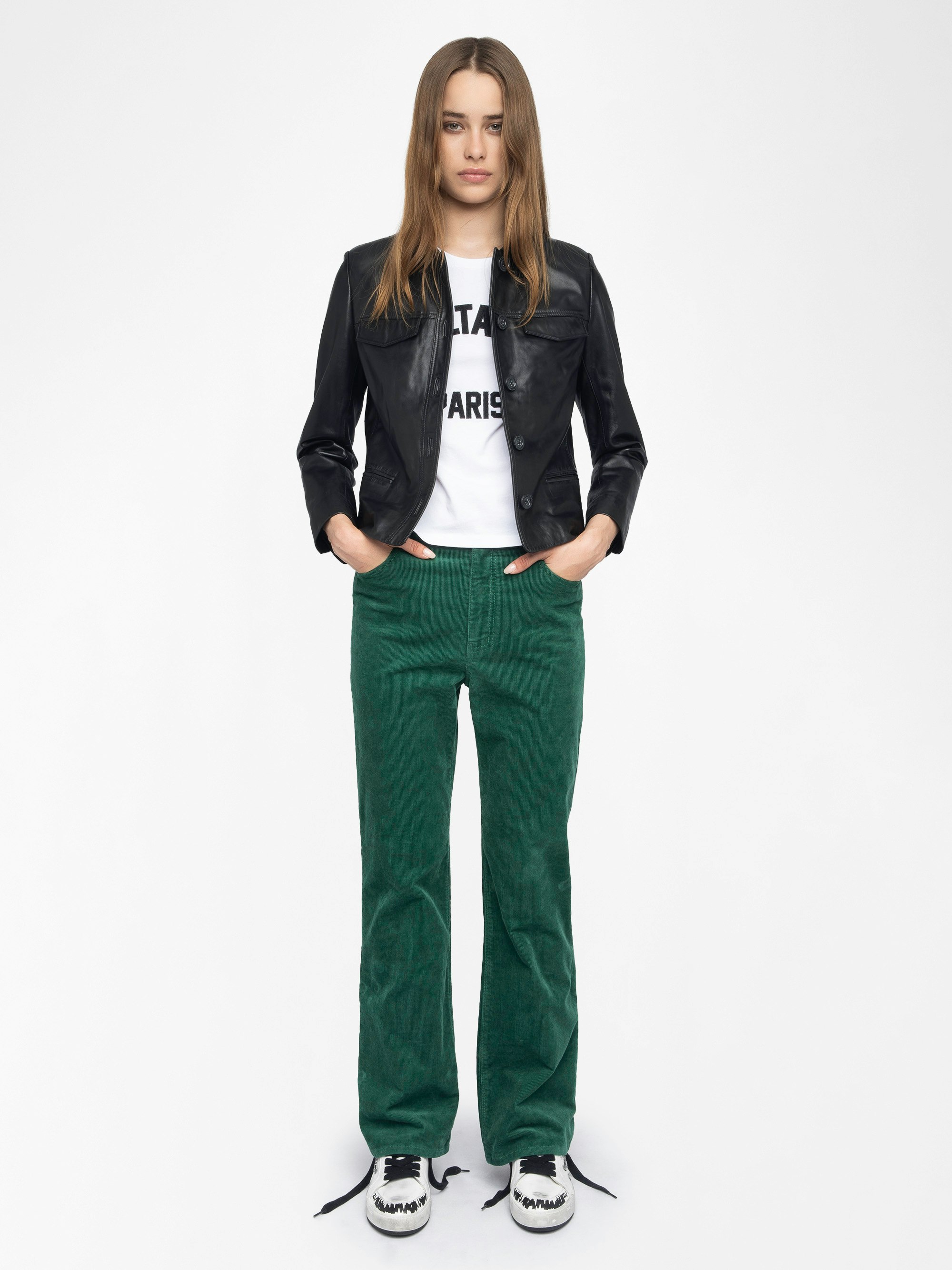 Evy Trousers - Wide-leg corduroy trousers.