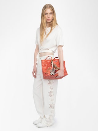 Elfy Trousers - Wide-leg trousers in cotton and linen with embroidery.