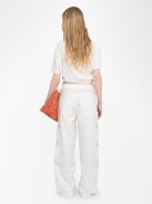 Elfy Pants - Wide-leg pants in cotton and linen with embroidery.