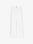 Elfy Pants - Wide-leg pants in cotton and linen with embroidery.