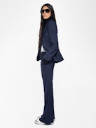 Hose Prevy - Ausgestellte Anzughose aus Woll-Twill-Mischung.