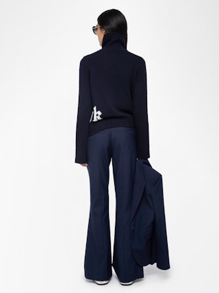 Hose Prevy - Ausgestellte Anzughose aus Woll-Twill-Mischung.