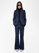 Hose Prevy - Ausgestellte Anzughose aus Woll-Twill-Mischung.