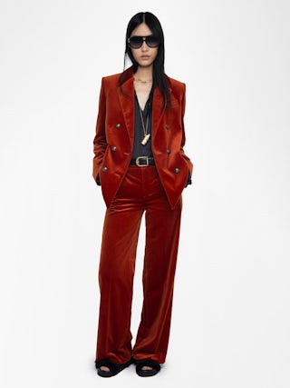Panol Velours Trousers - Wide straight tailored velvet trousers.