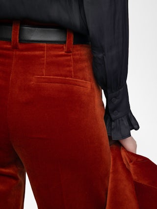 Panol Velours Trousers - Wide straight tailored velvet trousers.