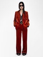 Panol Velours Trousers - Wide straight tailored velvet trousers.