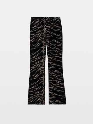 Pantalon Pistol Velours - Pantalon tailleur droit ample en velours paillettes tigre.