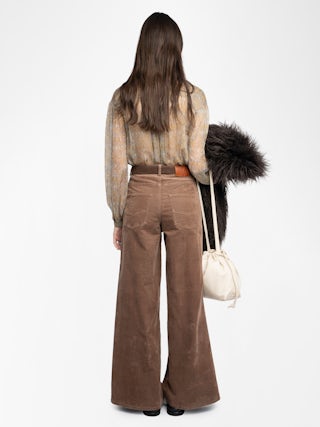 Trousers Eli - Wide-leg corduroy trousers.