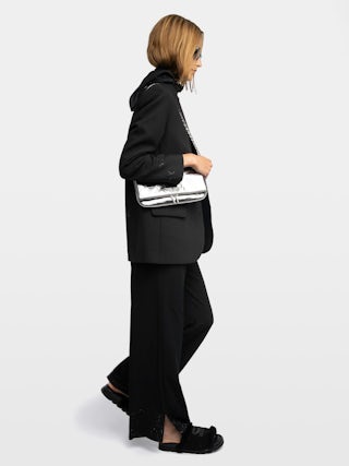 Hose Papel - Hose aus unifarbener Viskose mit Strass.